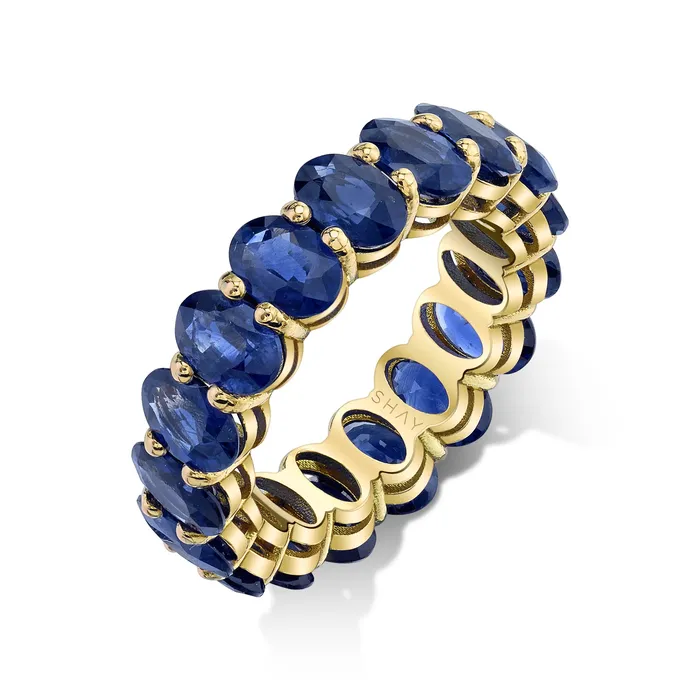 SHAY JEWELRY MENS BLUE SAPPHIRE OVAL ETERNITY RING Rings