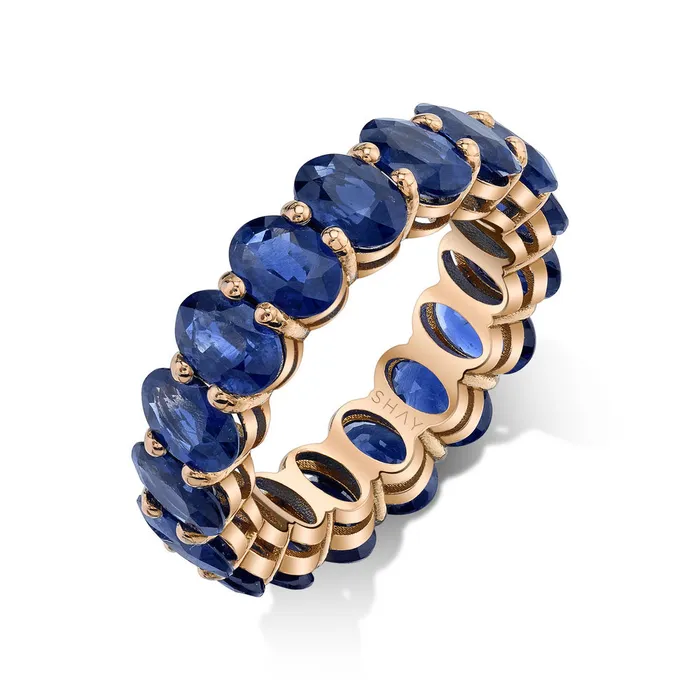 SHAY JEWELRY MENS BLUE SAPPHIRE OVAL ETERNITY RING Rings