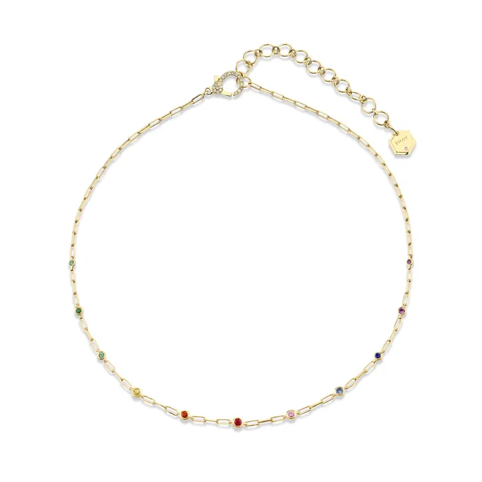 SHAY JEWELRY Necklaces READY TO SHIP MINI ME RAINBOW STATION NECKLACE
