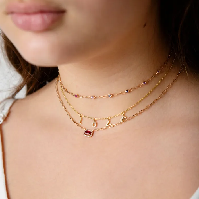 SHAY JEWELRY Necklaces READY TO SHIP MINI ME RAINBOW STATION NECKLACE