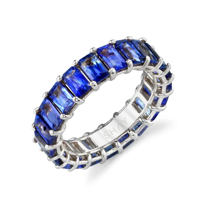 SHAY JEWELRY Rings MENS BLUE SAPPHIRE ETERNITY BAND