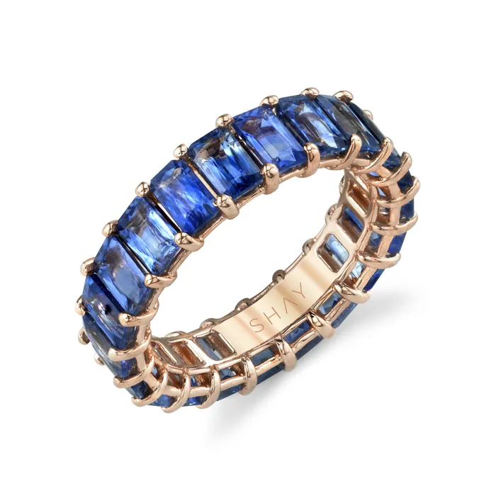 SHAY JEWELRY Rings MENS BLUE SAPPHIRE ETERNITY BAND