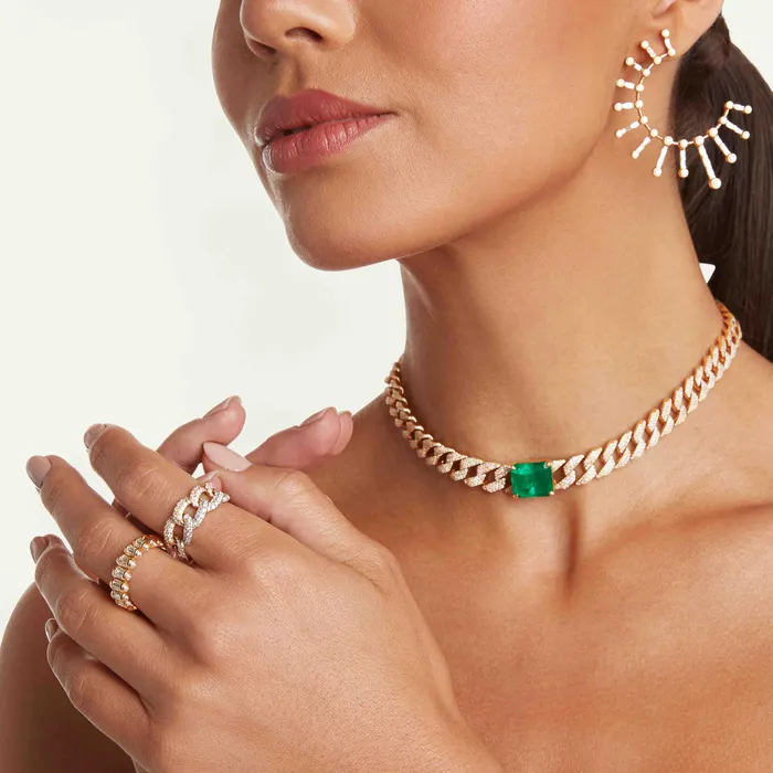 SHAY JEWELRY Rings READY TO SHIP DIAMOND TWOTONE PAVE ESSENTIAL LINK RING