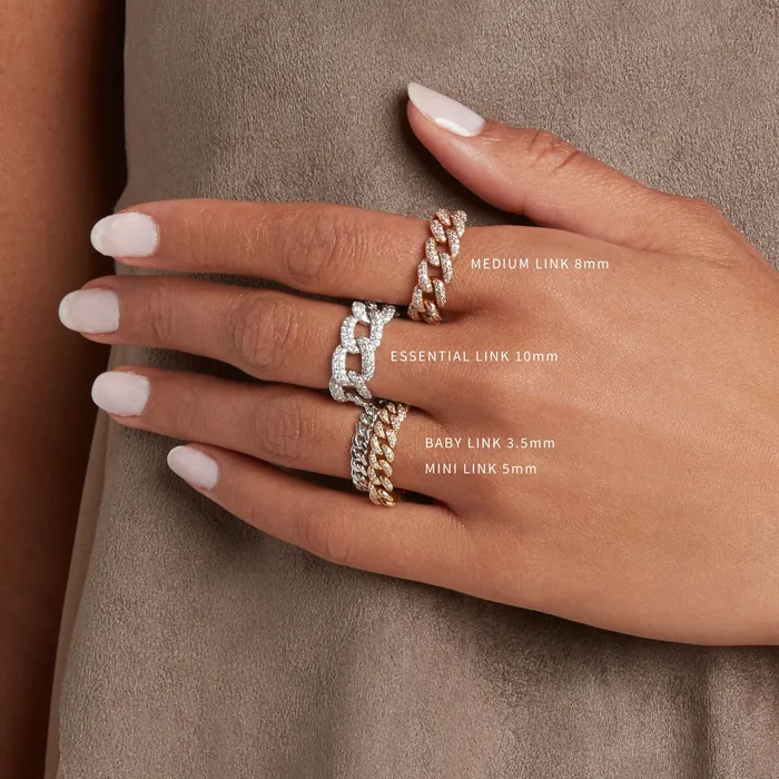 SHAY JEWELRY Rings READY TO SHIP DIAMOND TWOTONE PAVE ESSENTIAL LINK RING