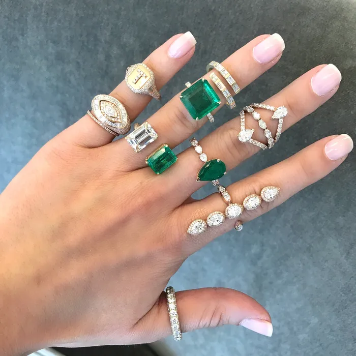 SHAY JEWELRY Rings READY TO SHIP EMERALD CUT TWIN RING