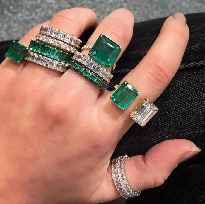 SHAY JEWELRY Rings READY TO SHIP EMERALD CUT TWIN RING