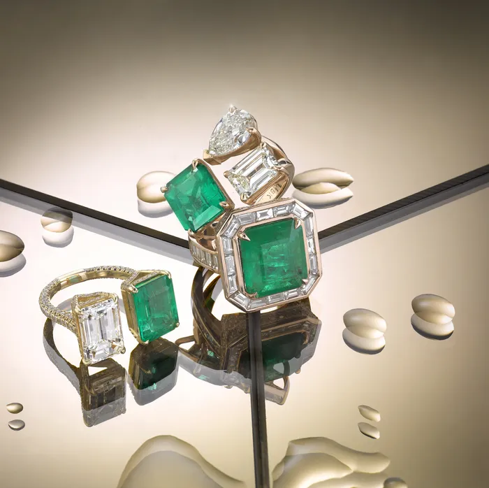 SHAY JEWELRY Rings READY TO SHIP EMERALD CUT TWIN RING