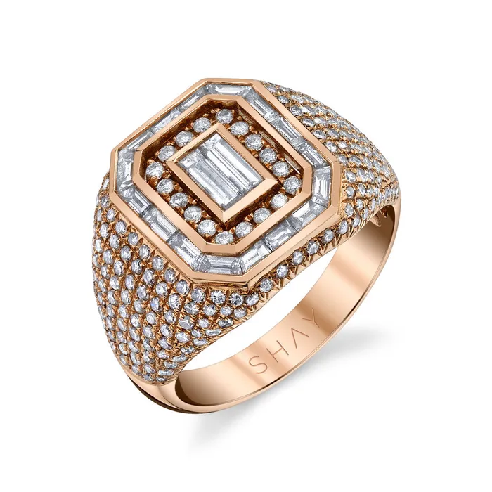 SHAY JEWELRY Rings READY TO SHIP MIXED DIAMOND CHAMPION PINKY RING