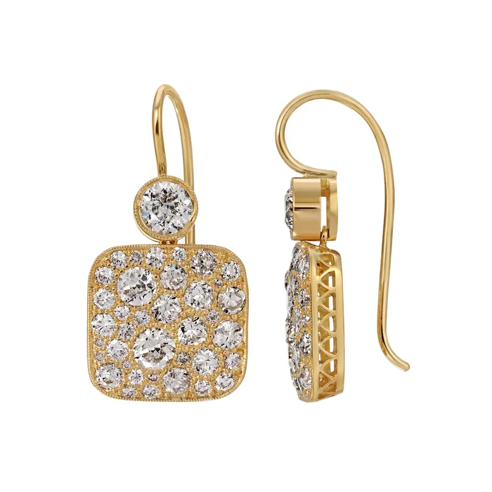 SINGLE STONE LARGE COBBLESTONE DOUBLE DROP EARRINGS Earrings