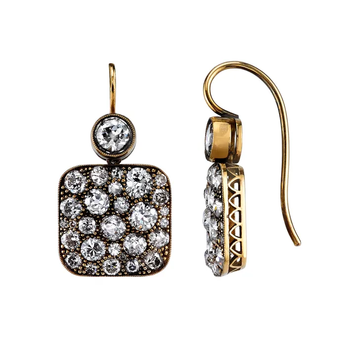 SINGLE STONE LARGE COBBLESTONE DOUBLE DROP EARRINGS Earrings