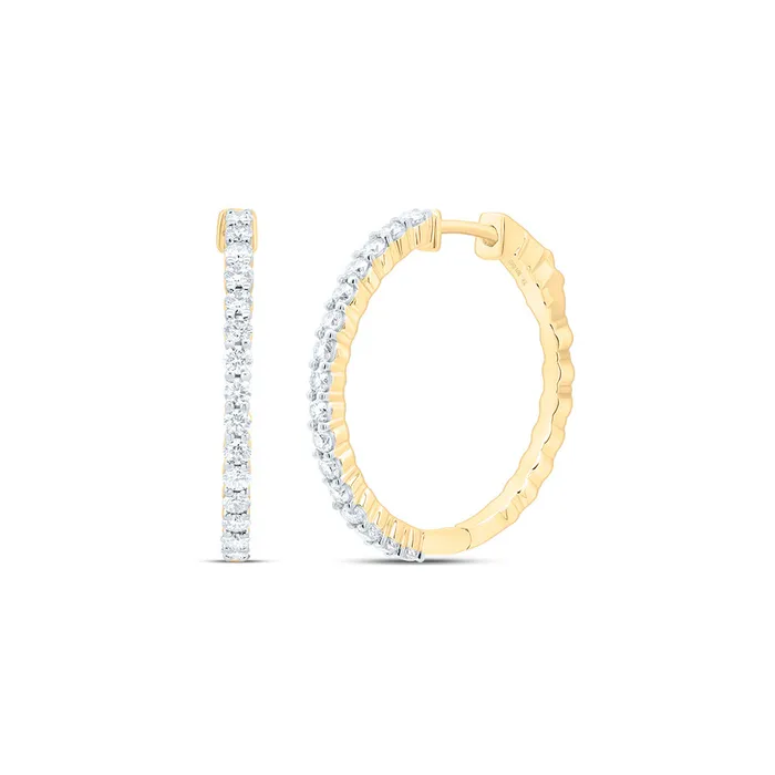 1 14CtwNat Dia Nk Fashion Hoop Earring GND Earrings