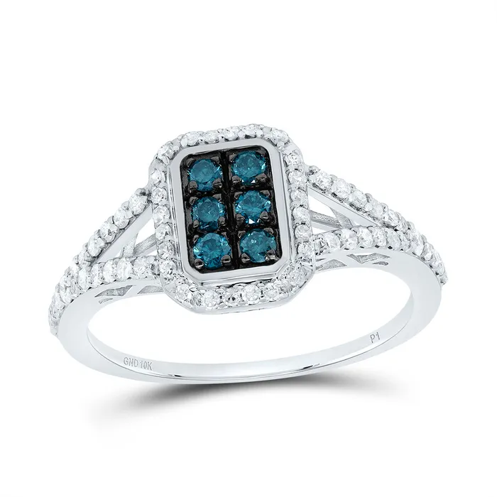 12CtwDia P1 Gift Blue Diamond Emerlad Ring 22 grams GND Rings
