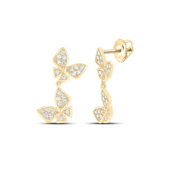 13CtwDia Ana M Butterfly Fashion Dangling Earring GND Earrings
