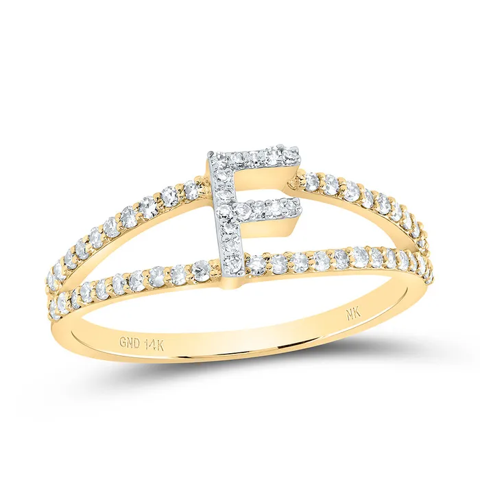 14CtwDia Nk Gift Initial F Ladies Ring 186 grams GND Rings