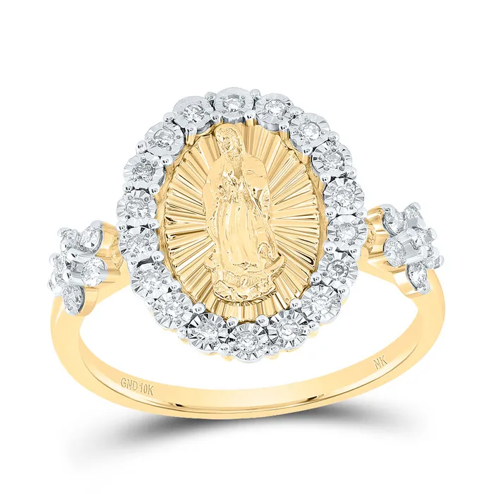 14CtwDia Nk Virgin Mother Mary Oval Ladies Ring 321 grams GND Rings