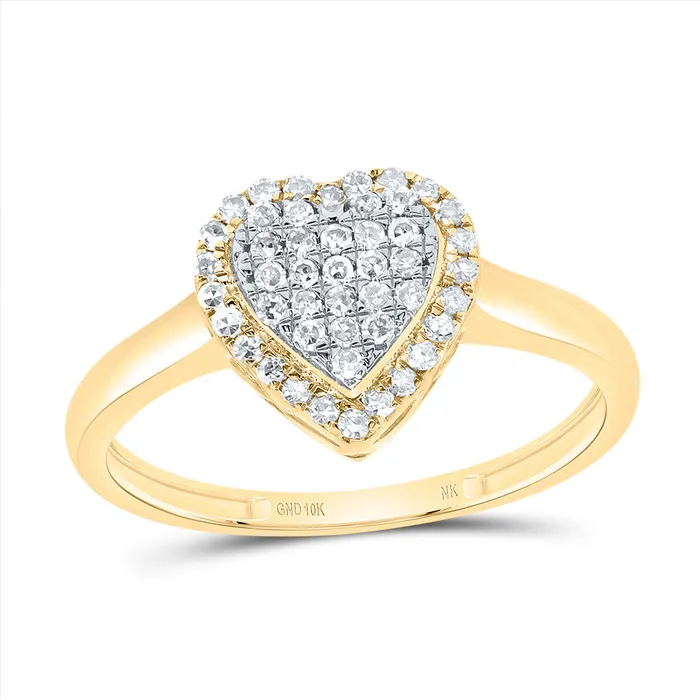 14CtwNat Dia Nk Fashion Heart Ring 147 grams GND Rings
