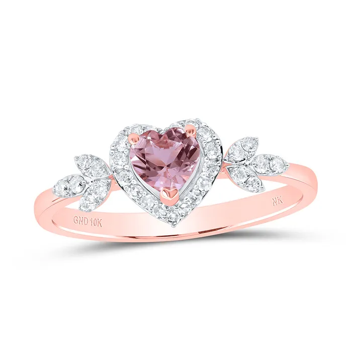 15CtwDia Nk 45 Mm Heart Morganite Ring 177 grams GND Rings