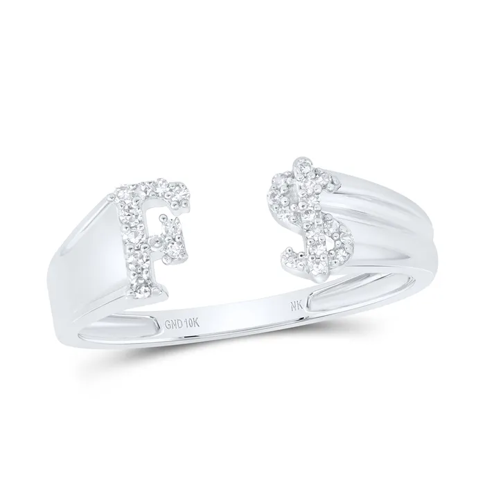 18CtwNat Dia Nk Gift Initial F Ladies Dollar Ring 174 grams GND Rings