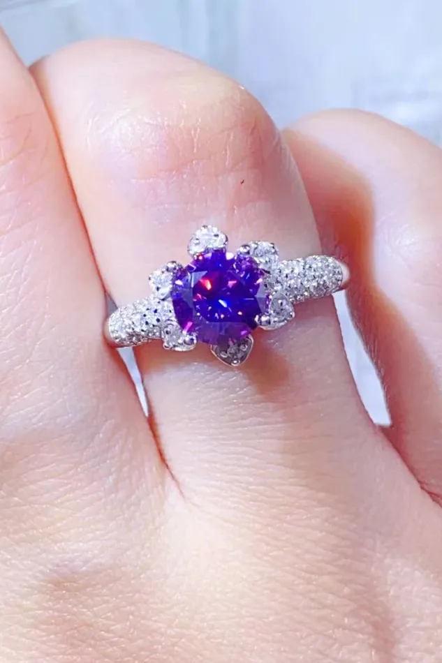 1 Carat Moissanite 925 Sterling Silver Ring Trendsi Rings