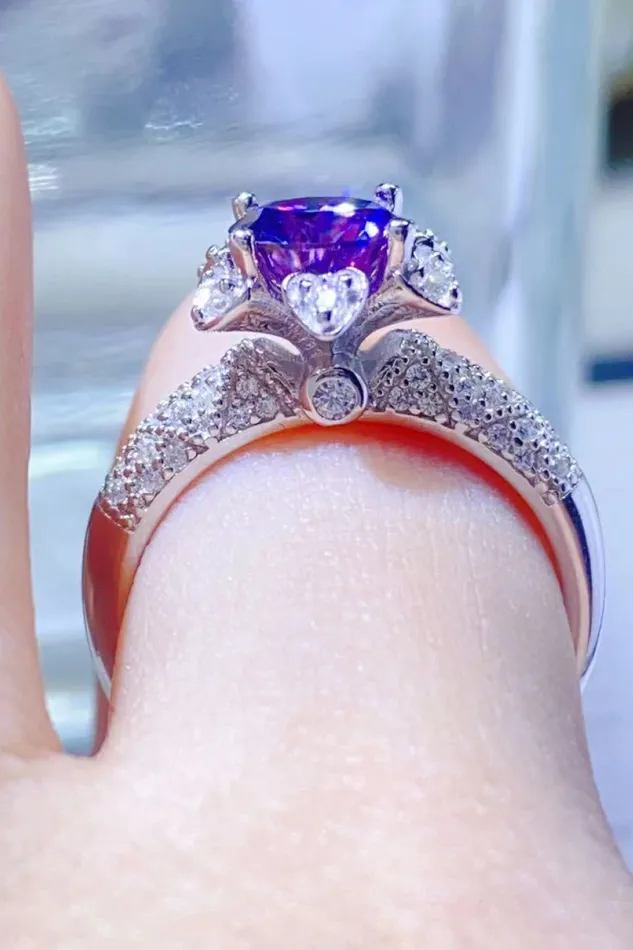 1 Carat Moissanite 925 Sterling Silver Ring Trendsi Rings