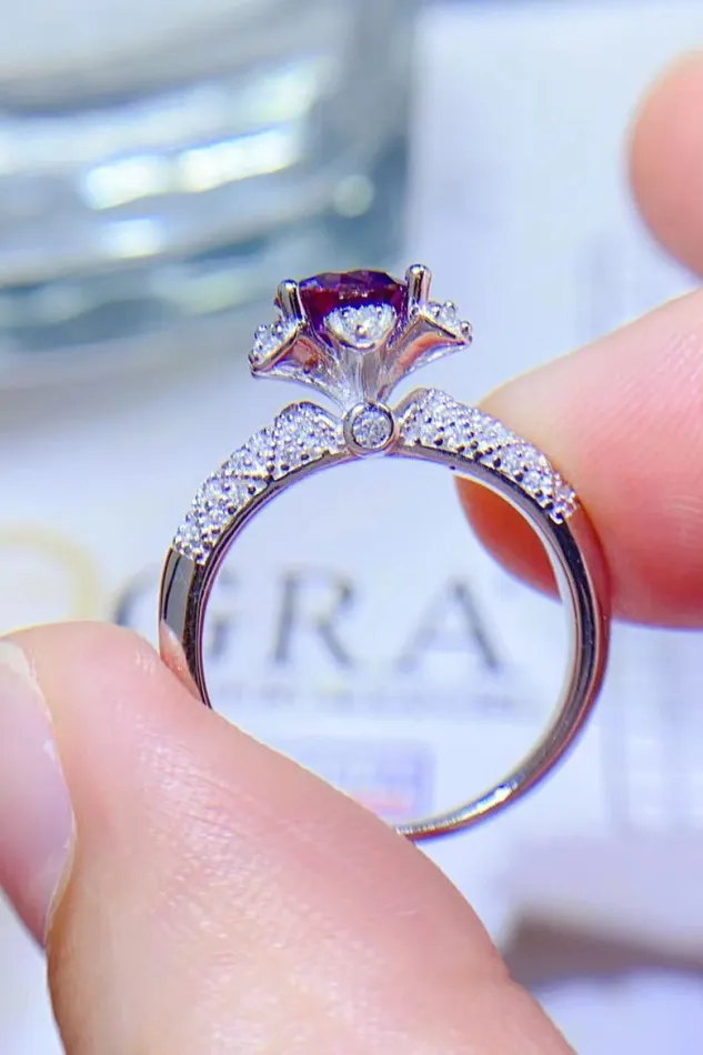 1 Carat Moissanite 925 Sterling Silver Ring Trendsi Rings