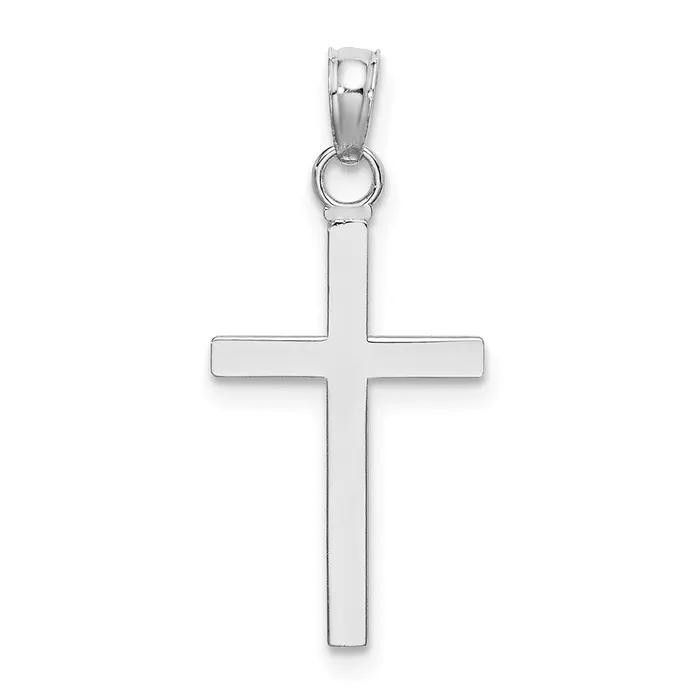 10k White Gold 12 mm 3D Cross Pendant 064 grams Qgold Necklaces 10k White Gold 12 mm 3D Cross Pendant 064 grams Qgold Necklaces