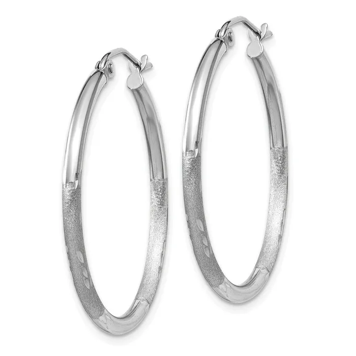 10k White Gold 2 mm Round Hoop Earrings 148 grams Qgold Earrings 10k White Gold 2 mm Round Hoop Earrings 148 grams Qgold Earrings
