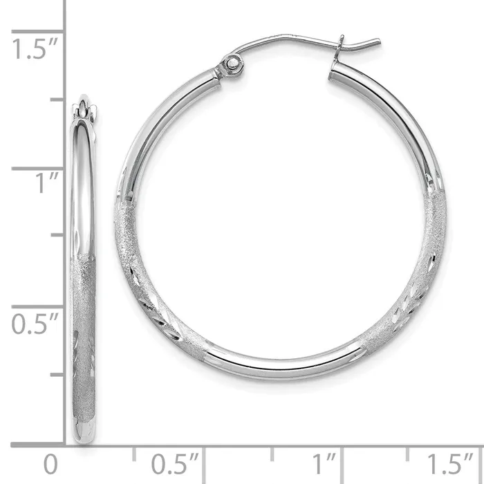 10k White Gold 2 mm Round Hoop Earrings 148 grams Qgold Earrings 10k White Gold 2 mm Round Hoop Earrings 148 grams Qgold Earrings