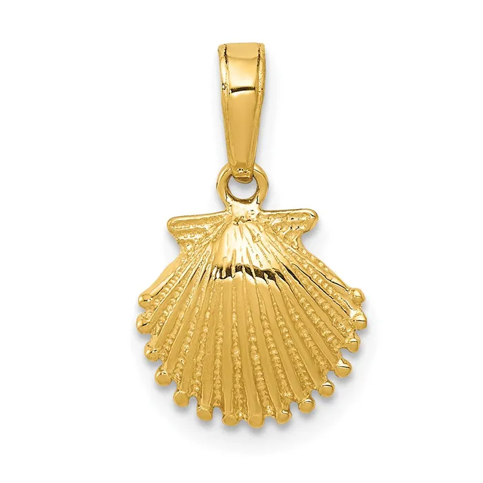 10k Yellow Gold 10 mm Scallop Shell Pendant 1 grams Qgold PreStyled Sets 10k Yellow Gold 10 mm Scallop Shell Pendant 1 grams Qgold PreStyled Sets