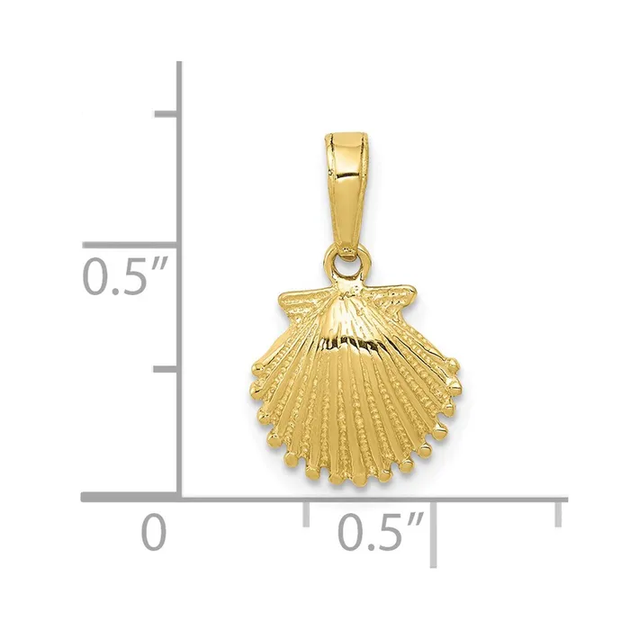 10k Yellow Gold 10 mm Scallop Shell Pendant 1 grams Qgold PreStyled Sets 10k Yellow Gold 10 mm Scallop Shell Pendant 1 grams Qgold PreStyled Sets