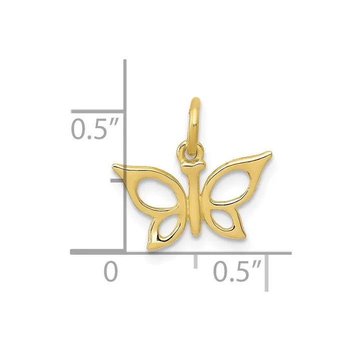 10k Yellow Gold 13 mm Butterfly Charm 054 grams Qgold Charm Necklaces 10k Yellow Gold 13 mm Butterfly Charm 054 grams Qgold Charm Necklaces