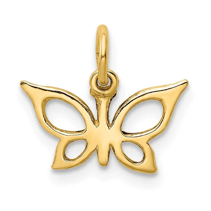 10k Yellow Gold 13 mm Butterfly Charm 054 grams Qgold Charm Necklaces 10k Yellow Gold 13 mm Butterfly Charm 054 grams Qgold Charm Necklaces