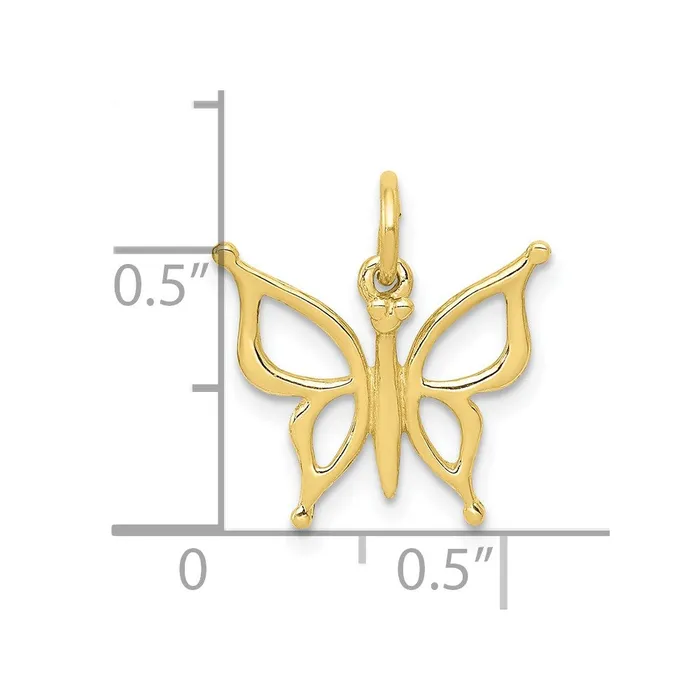 10k Yellow Gold 15 mm Butterfly Charm 057 grams Qgold Charm Necklaces 10k Yellow Gold 15 mm Butterfly Charm 057 grams Qgold Charm Necklaces