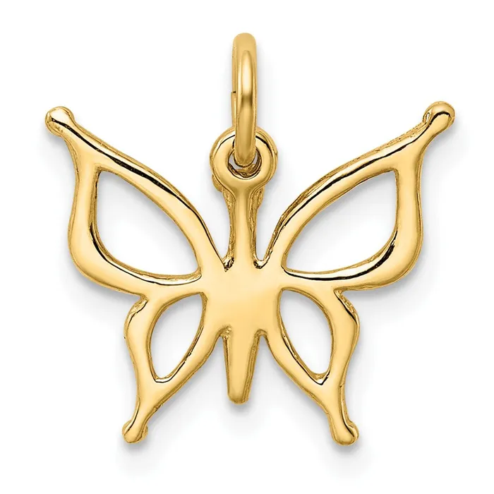 10k Yellow Gold 15 mm Butterfly Charm 057 grams Qgold Charm Necklaces 10k Yellow Gold 15 mm Butterfly Charm 057 grams Qgold Charm Necklaces
