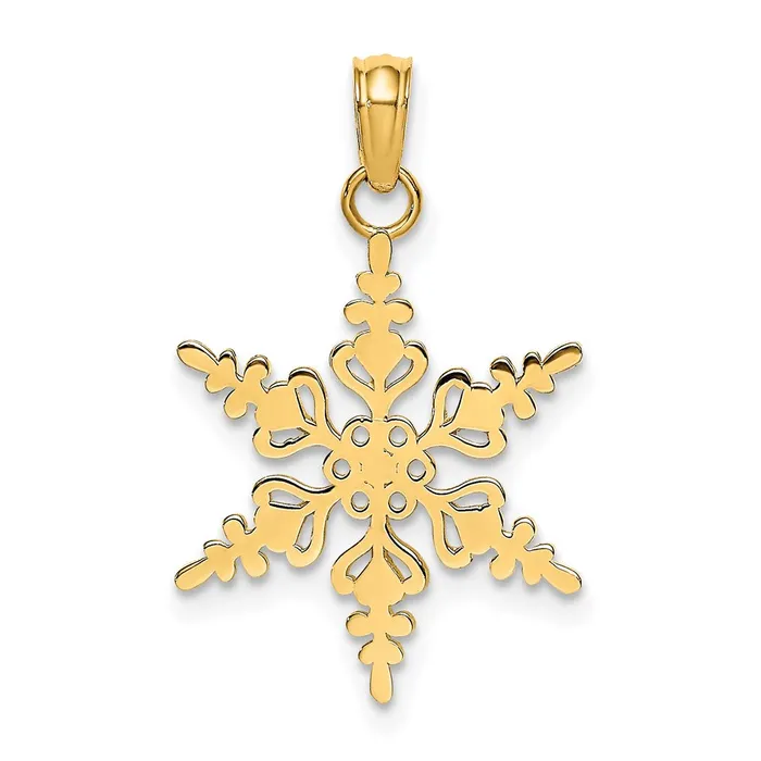 10k Yellow Gold 15 mm Polished Snowflake Charm 083 grams Qgold Charm Necklaces 10k Yellow Gold 15 mm Polished Snowflake Charm 083 grams Qgold Charm Necklaces