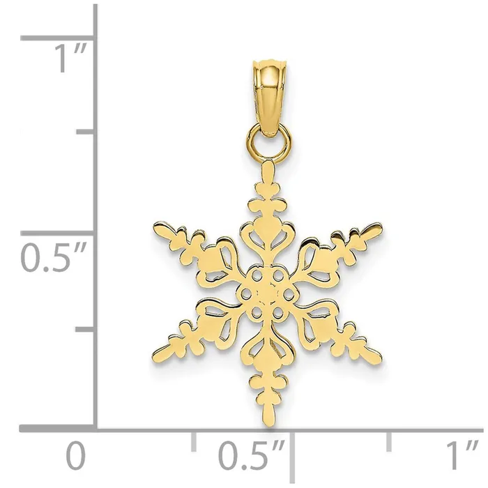 10k Yellow Gold 15 mm Polished Snowflake Charm 083 grams Qgold Charm Necklaces 10k Yellow Gold 15 mm Polished Snowflake Charm 083 grams Qgold Charm Necklaces