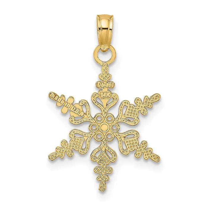 10k Yellow Gold 15 mm Polished Snowflake Charm 083 grams Qgold Charm Necklaces 10k Yellow Gold 15 mm Polished Snowflake Charm 083 grams Qgold Charm Necklaces