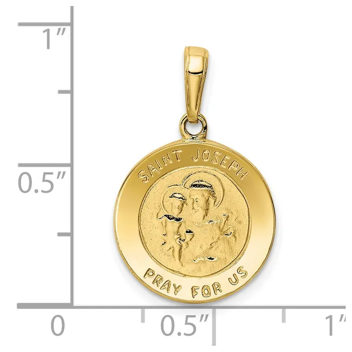 10k Yellow Gold 16 mm Saint Joseph Medal Charm 156 grams Qgold Charm Necklaces 10k Yellow Gold 16 mm Saint Joseph Medal Charm 156 grams Qgold Charm Necklaces