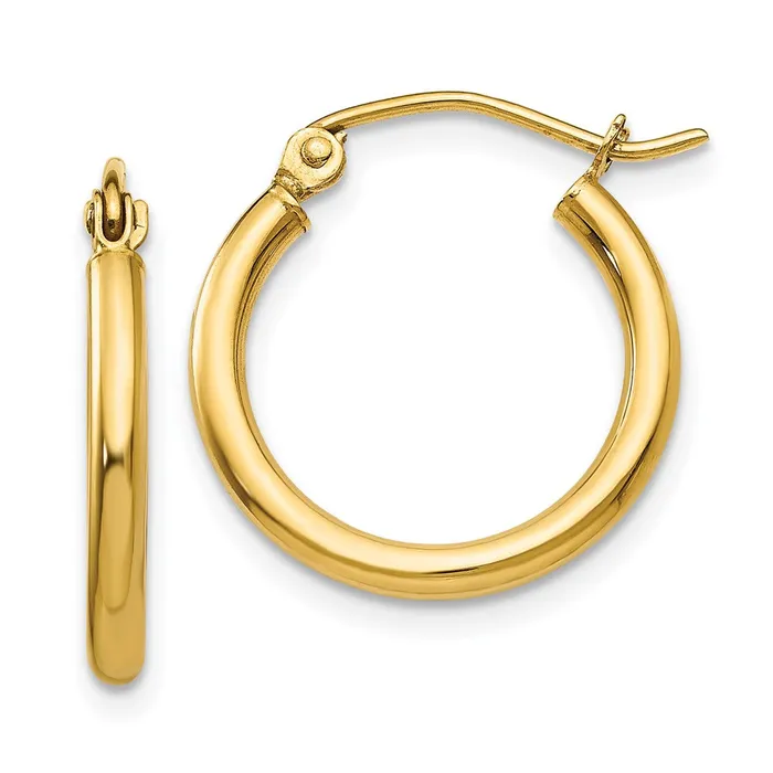 10k Yellow Gold 1809 mm Tube Hoop Earrings 102 grams Qgold Earrings