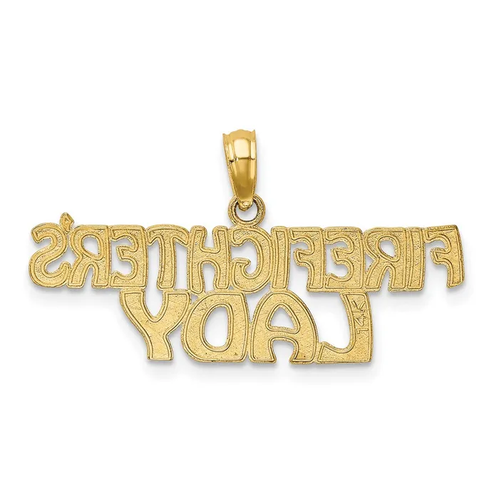 10k Yellow Gold 302 mm FIREFIGHTERS LADY Charm 12 grams Qgold Charm Necklaces 10k Yellow Gold 302 mm FIREFIGHTERS LADY Charm 12 grams Qgold Charm Necklaces