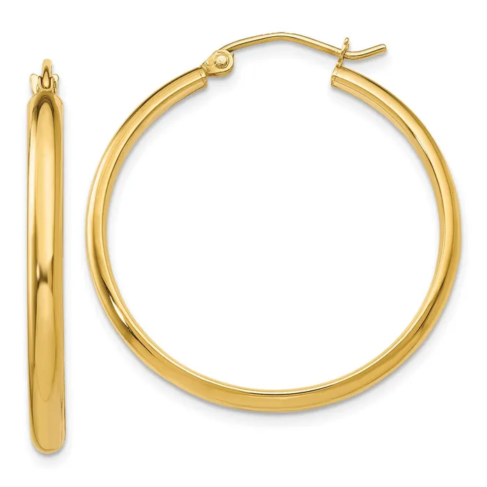 10k Yellow Gold 31 mm Polished Hoop Earring 201 grams Qgold Earrings