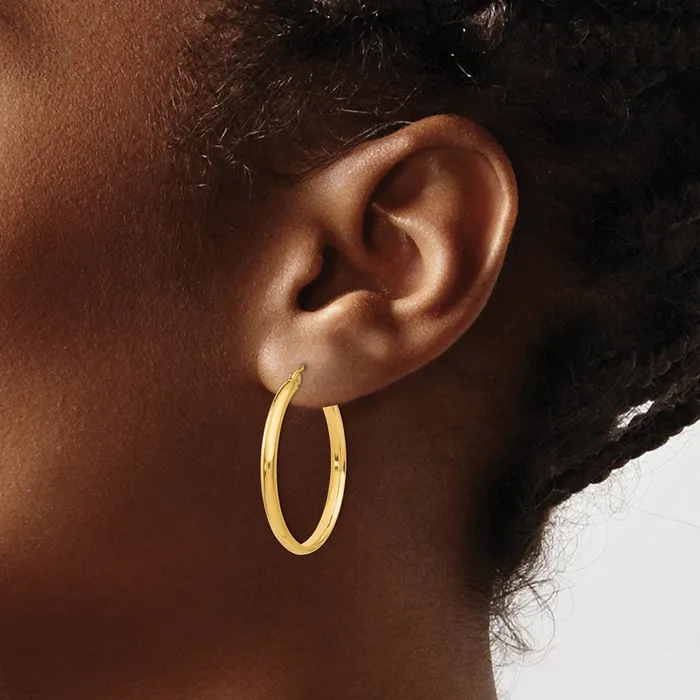 10k Yellow Gold 31 mm Polished Hoop Earring 201 grams Qgold Earrings 10k Yellow Gold 31 mm Polished Hoop Earring 201 grams Qgold Earrings