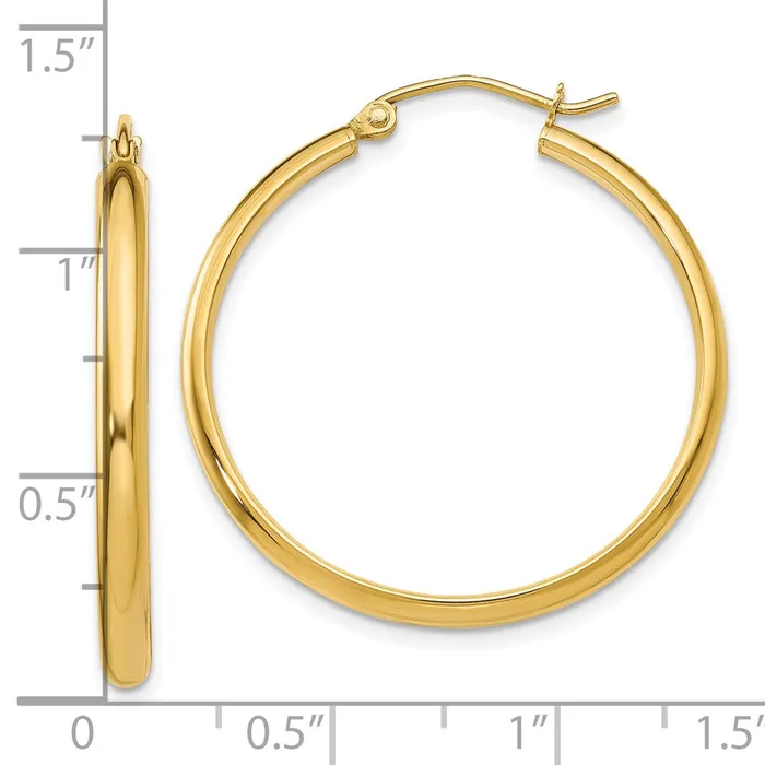 10k Yellow Gold 31 mm Polished Hoop Earring 201 grams Qgold Earrings 10k Yellow Gold 31 mm Polished Hoop Earring 201 grams Qgold Earrings
