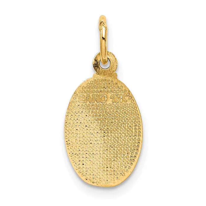 10k Yellow Gold 9 mm Solid Satin Polished St Christopher Pendant 066 grams Qgold PreStyled Sets 10k Yellow Gold 9 mm Solid Satin Polished St Christopher Pendant 066 grams Qgold PreStyled Sets
