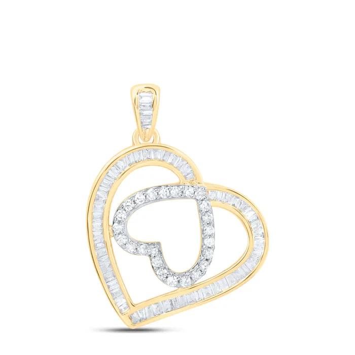 10Kt Gold 13CtwDia Nk Gift Heart Pendant GND Necklaces