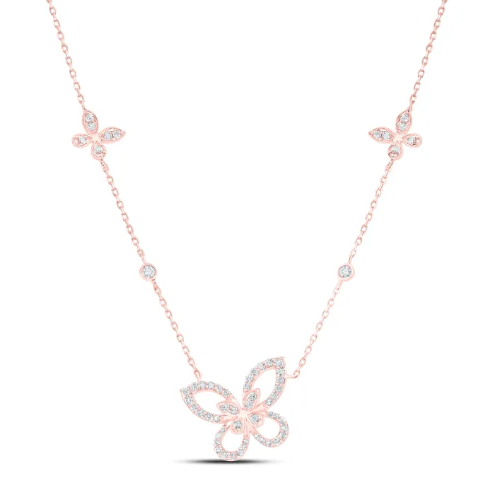 10Kt Rose Gold 38 Ctw Dia Nk Butterfly Fashion Necklace 18 Inch 308 grams GND Necklaces 10Kt Rose Gold 38 Ctw Dia Nk Butterfly Fashion Necklace 18 Inch 308 grams GND Necklaces
