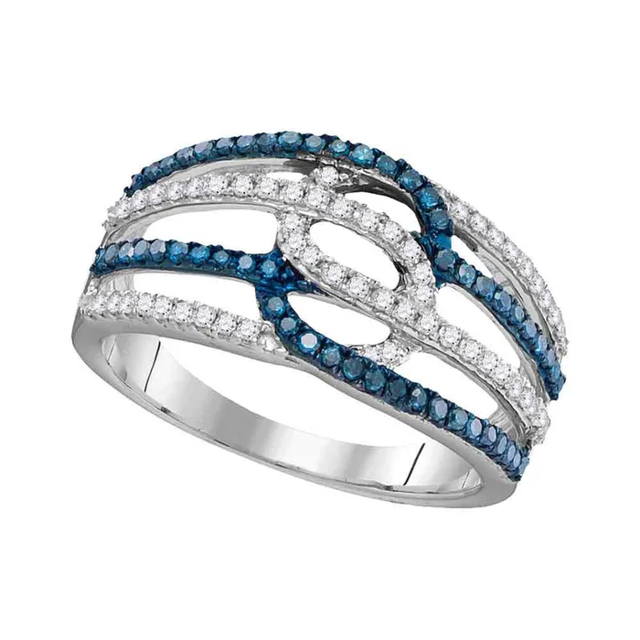 10Kt White Gold 12CtwDia Blue Ring 242 grams GND Rings