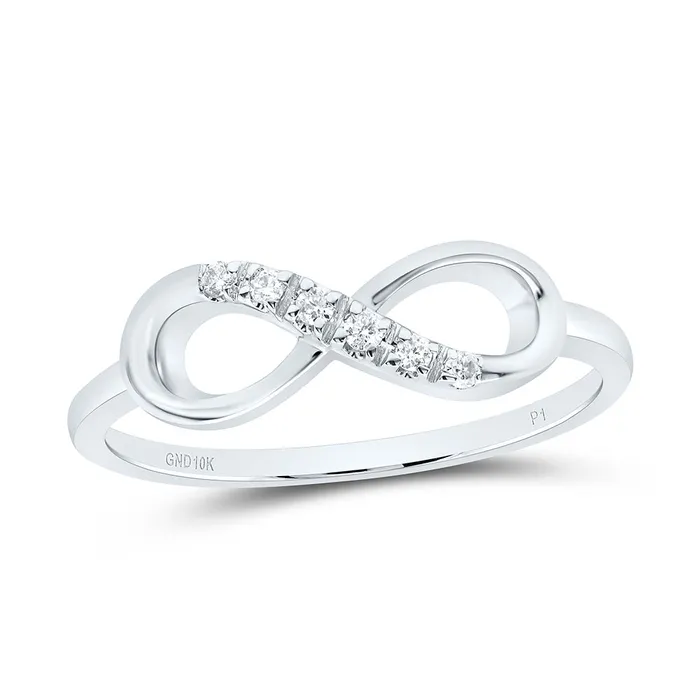 10Kt White Gold Womens Round Diamond Infinity Band Ring 120 Cttw 202 grams GND Rings 10Kt White Gold Womens Round Diamond Infinity Band Ring 120 Cttw 202 grams GND Rings