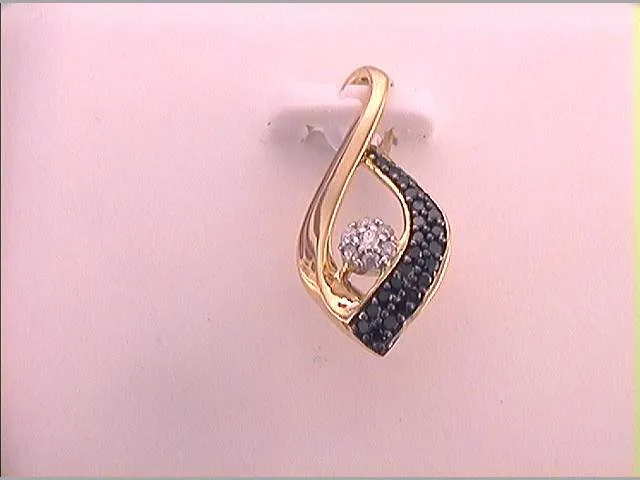 10Kt Yellow Gold 18CtwDia Black Diamond Pendant 064 grams GND Necklaces