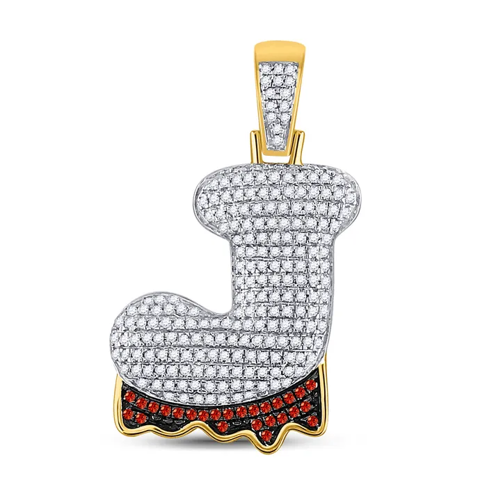 10Kt Yellow Gold 34CtDia Initial J Mens Pendant 385 grams GND Necklaces